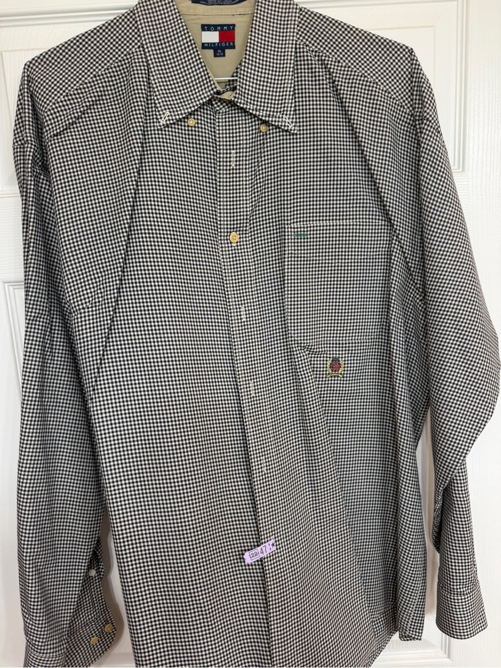 Tommy Hilfiger Black and White Gingham Dress Shirt